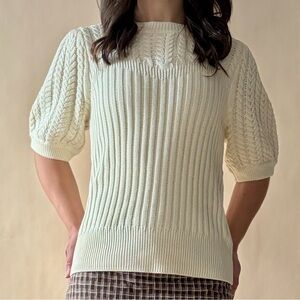 Le Lis Cream Cable Knit Sweater